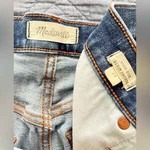 MADEWELL HIGH-RISE BLUE DENIM SHORTS, size 29